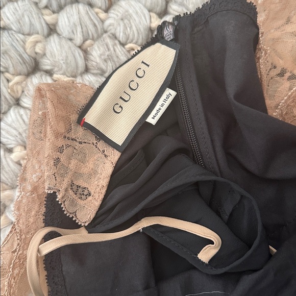 Gucci Lace-Trim Cotton Maxi Dress black size 40 - Picture 9 of 9